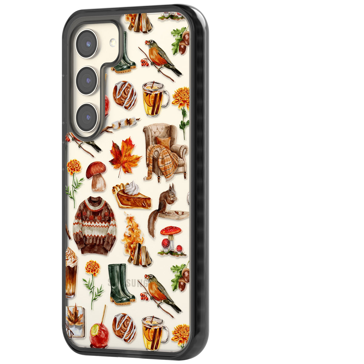Autumn Anthology Samsung S22 / Samsung S22 Plus / Samsung S23 / Samsung S23 Plus / Samsung S24 / Samsung S24 Plus Impact Black Phone Case side