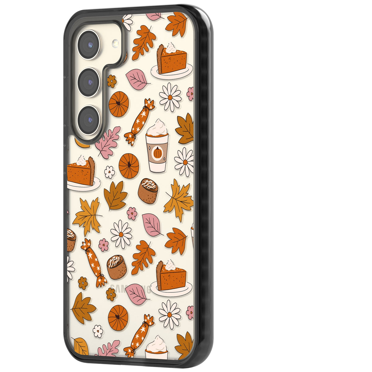 Pumpkin Spice Samsung S22 / Samsung S22 Plus / Samsung S23 / Samsung S23 Plus / Samsung S24 / Samsung S24 Plus Impact Black Phone Case side