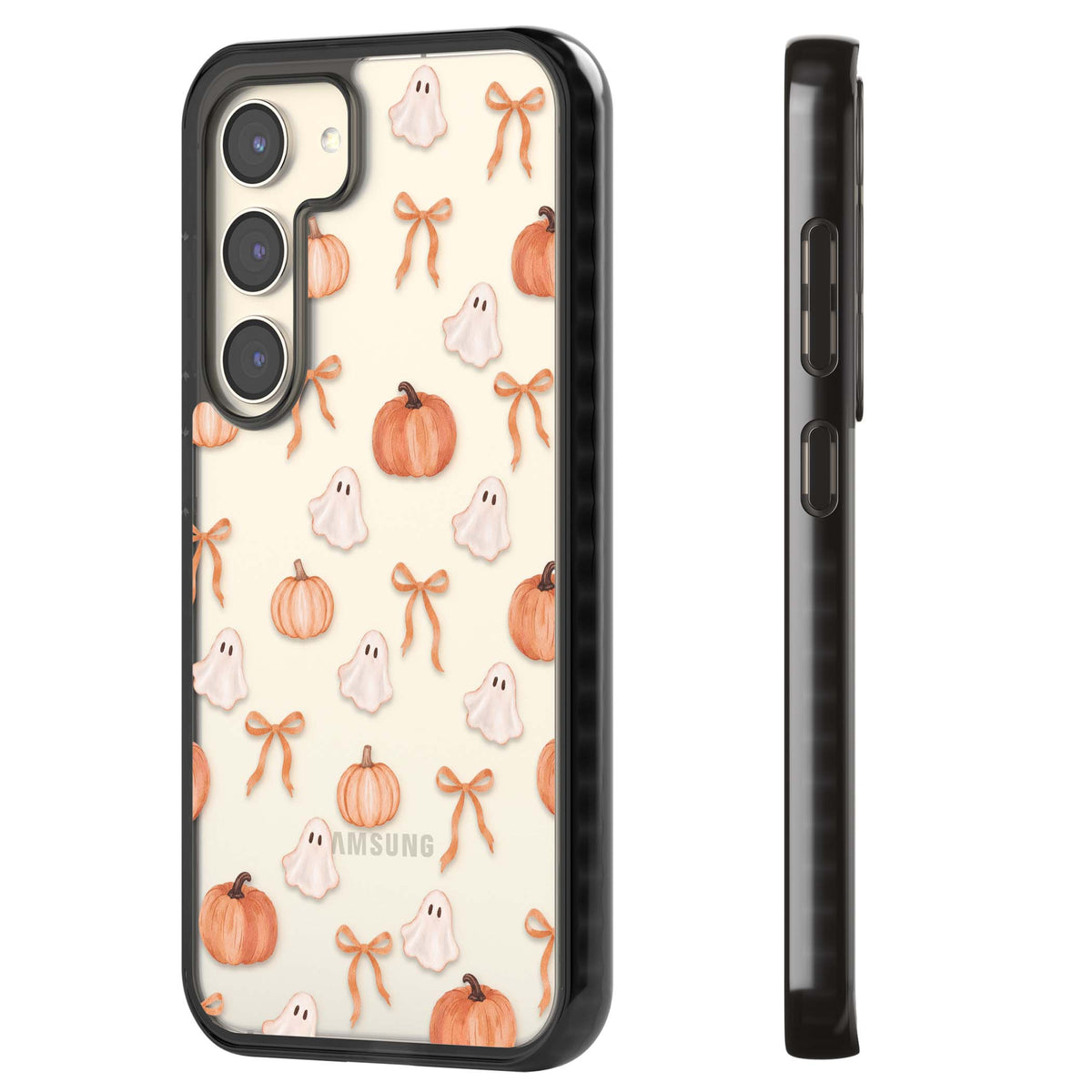 Bows, Ghosts & Pumpkins coquette iPhone case | Black Impact case for Samsung Galaxy S24, Samsung Galaxy S23, Samsung Galaxy S22