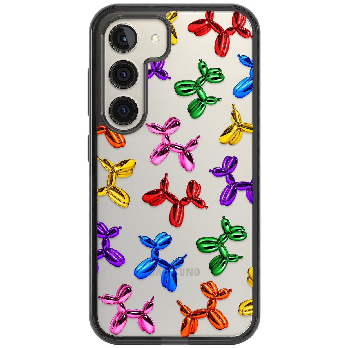Balloon Dogs Samsung S22 / Samsung S22 Plus / Samsung S23 / Samsung S23 Plus / Samsung S24 / Samsung S24 Plus Impact Black Phone Case front