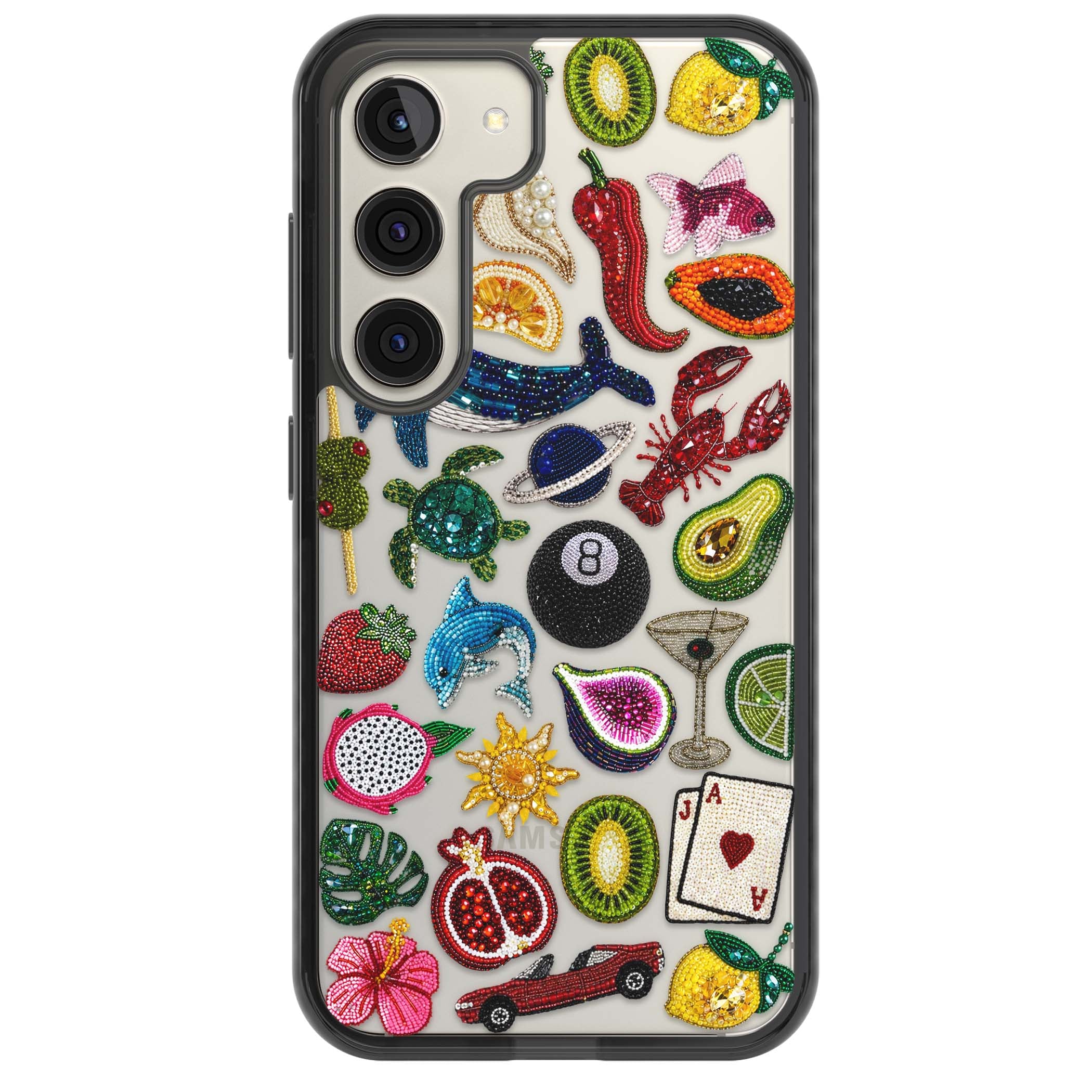 Beaded Mix cute iPhone case | Black Impact case for Samsung Galaxy S24, Samsung Galaxy S23, Samsung Galaxy S22