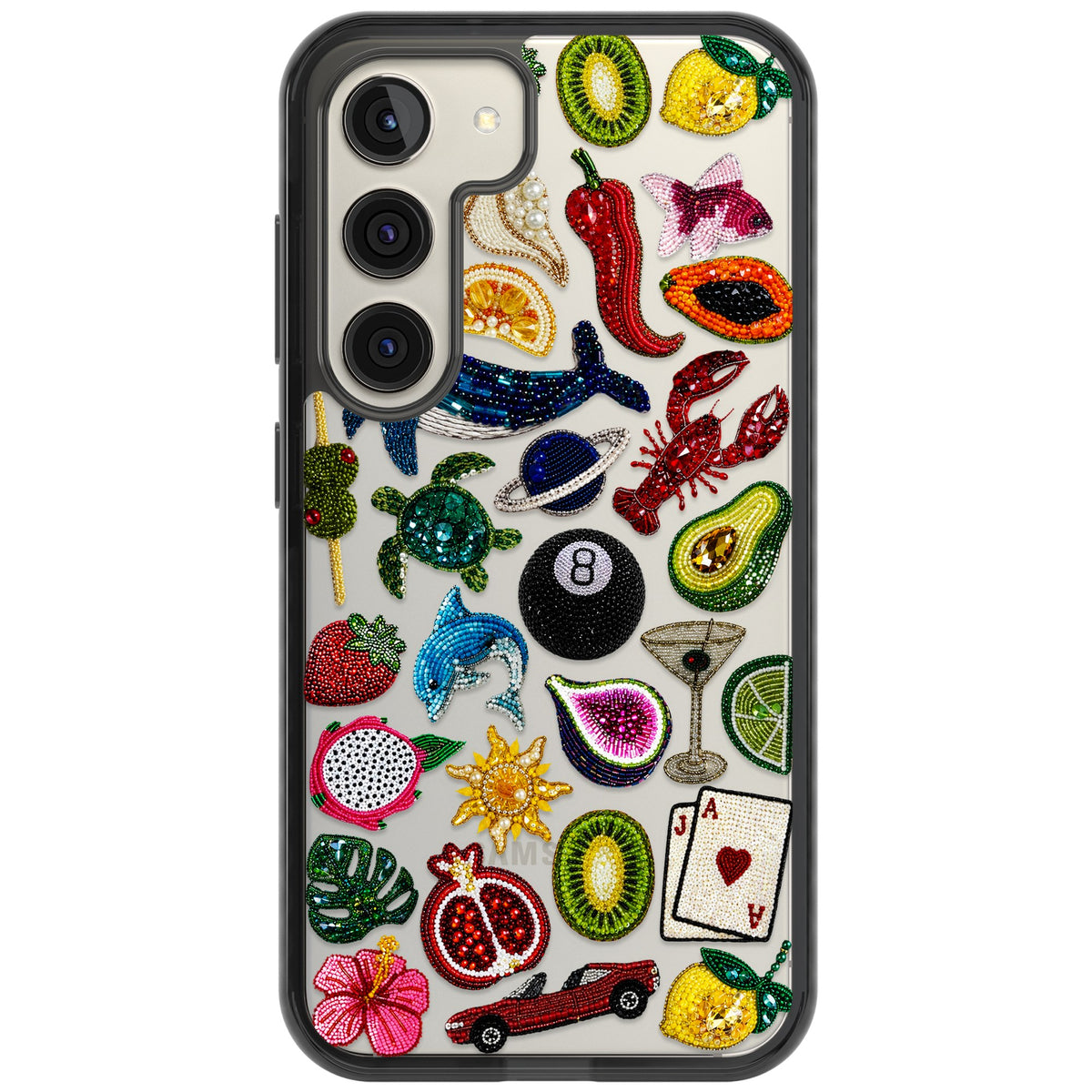 Beaded Mix Samsung S22 / Samsung S22 Plus / Samsung S23 / Samsung S23 Plus / Samsung S24 / Samsung S24 Plus Impact Black Phone Case front