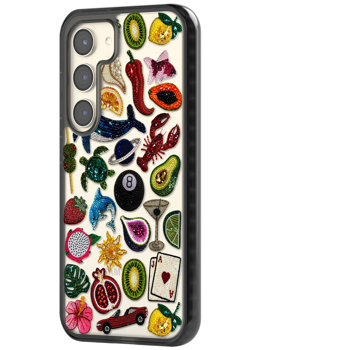 Beaded Mix Samsung S22 / Samsung S22 Plus / Samsung S23 / Samsung S23 Plus / Samsung S24 / Samsung S24 Plus Impact Black Phone Case side