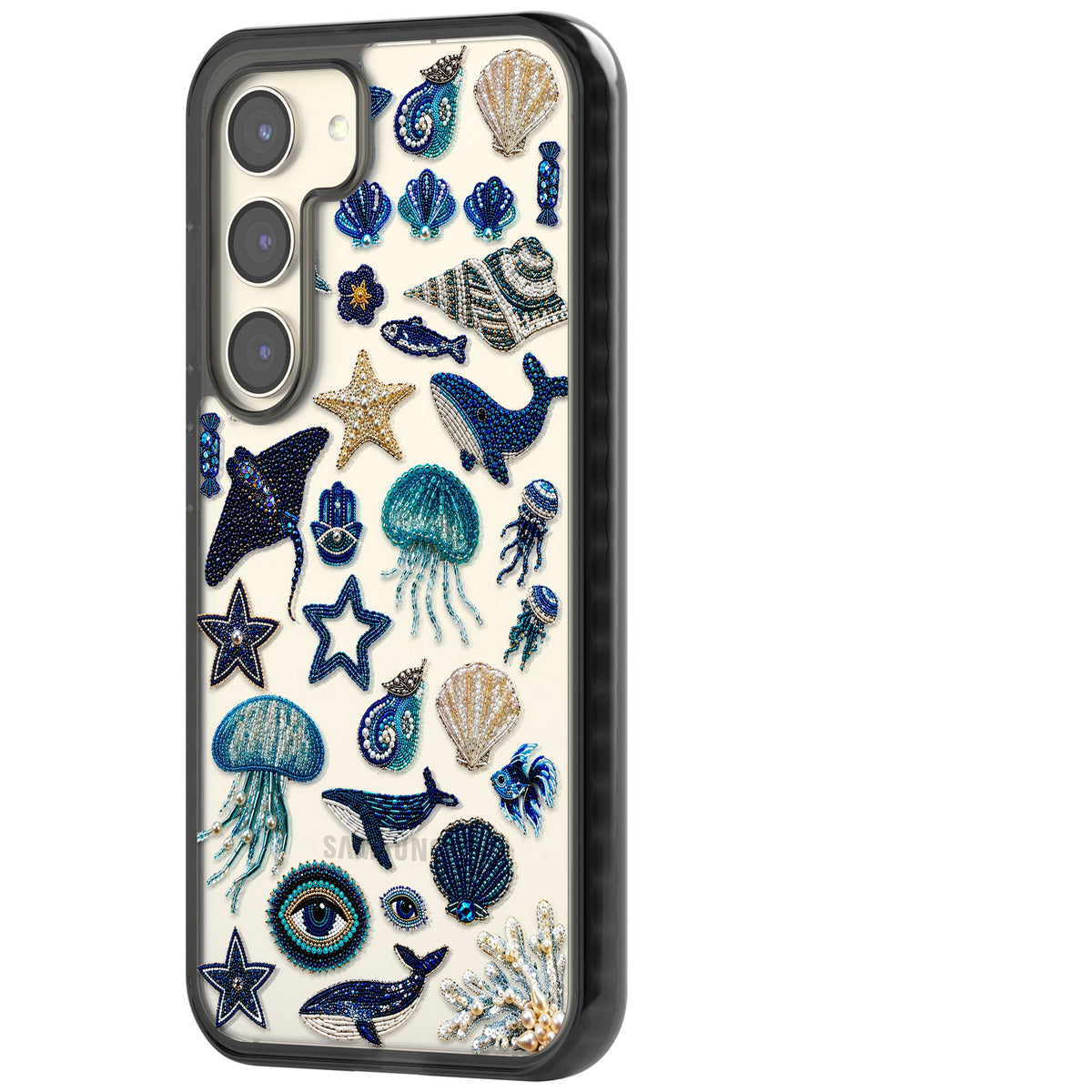 Beaded Coastal Samsung S22 / Samsung S22 Plus / Samsung S23 / Samsung S23 Plus / Samsung S24 / Samsung S24 Plus Impact Black Phone Case side
