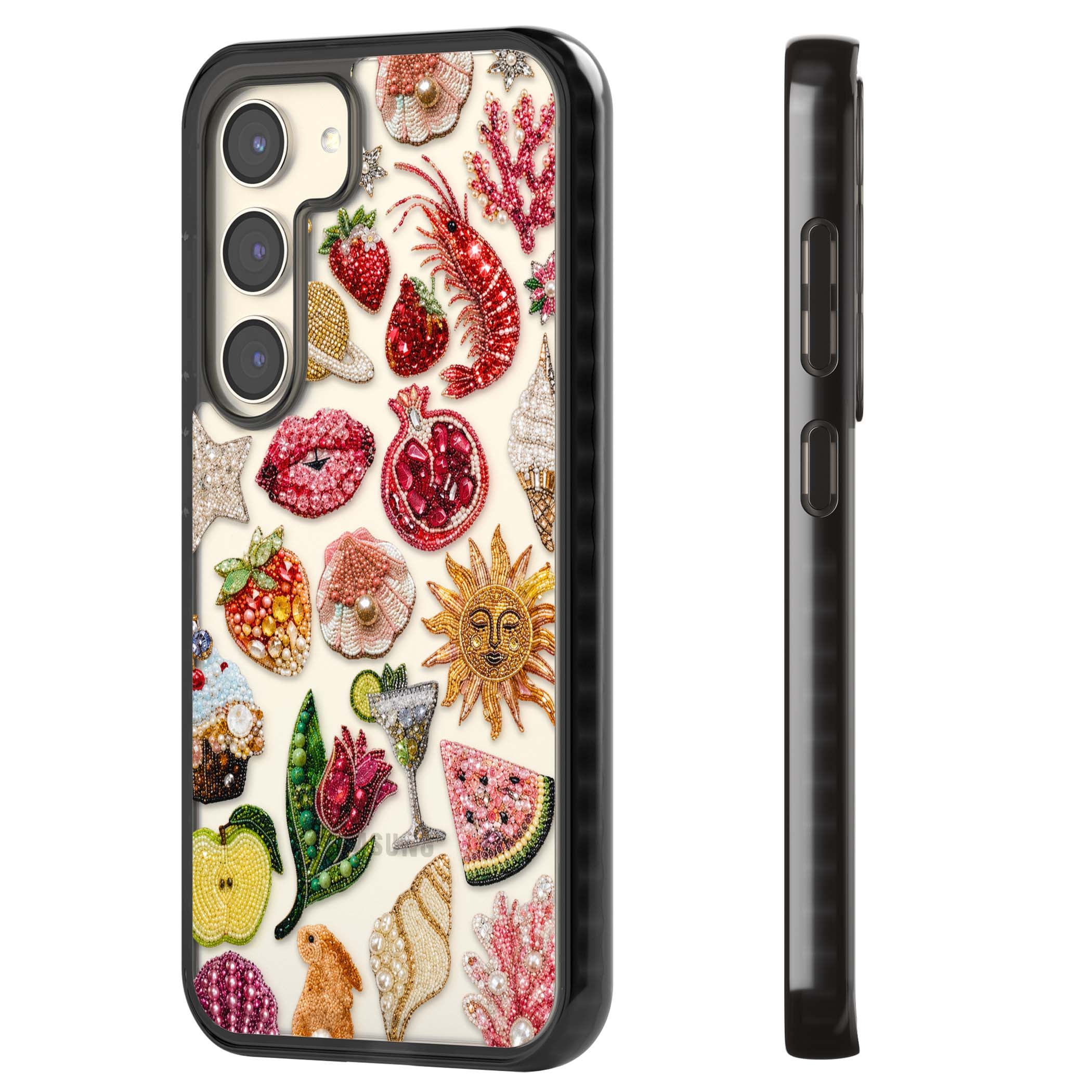 Beaded Riviera coquette iPhone case | Black Impact case for Samsung Galaxy S24, Samsung Galaxy S23, Samsung Galaxy S22