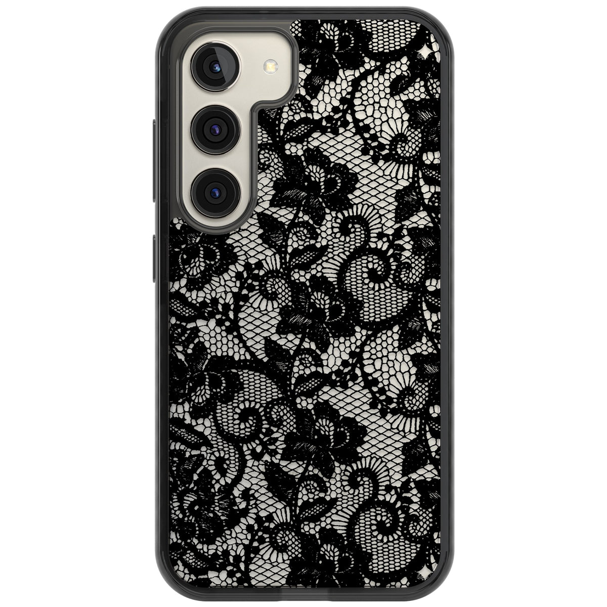 Black Lace Samsung S22 / Samsung S22 Plus / Samsung S23 / Samsung S23 Plus / Samsung S24 / Samsung S24 Plus Impact Black Phone Case front