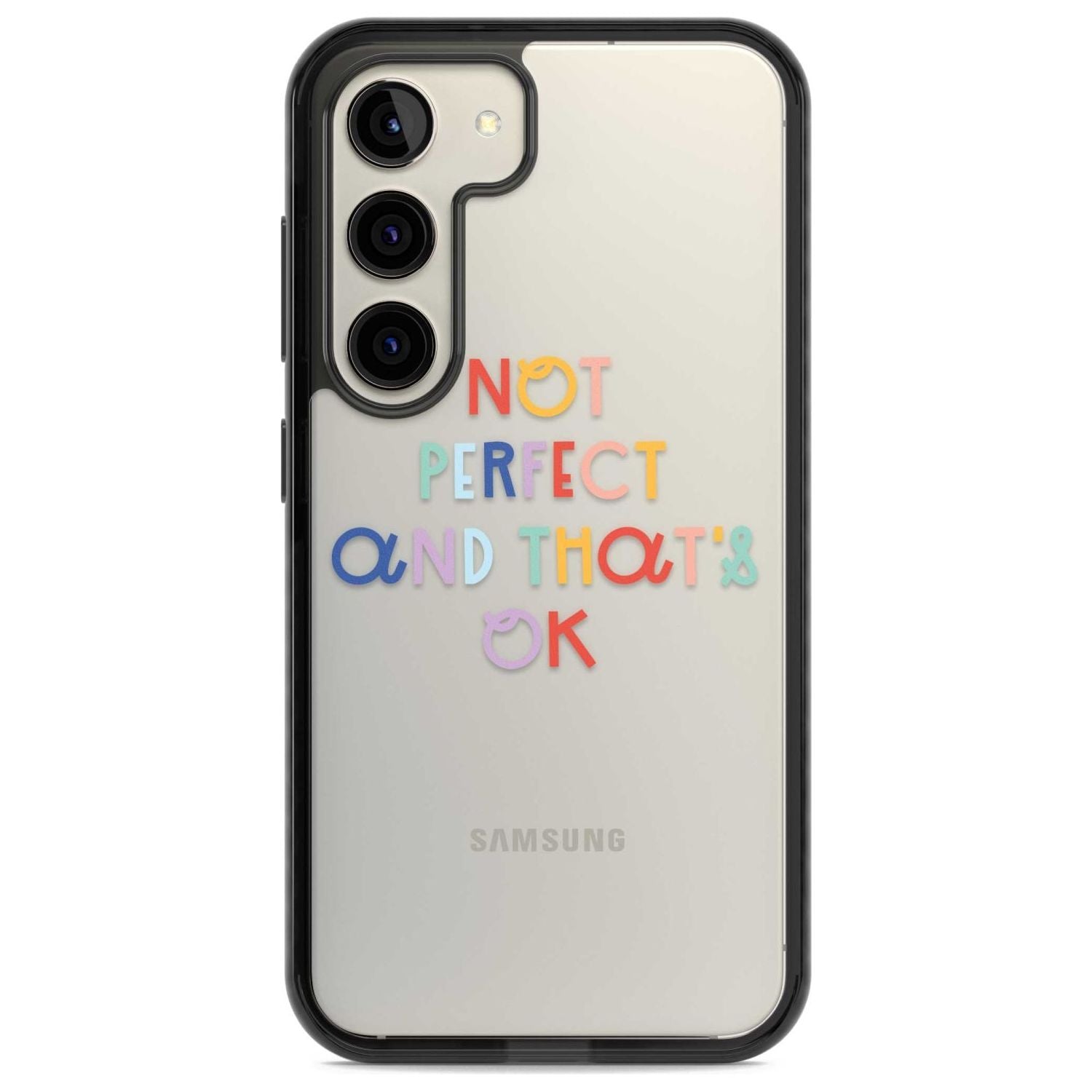 Not Perfect - Clear Phone Case Samsung S22 / Black Impact Case,Samsung S23 / Black Impact Case Blanc Space