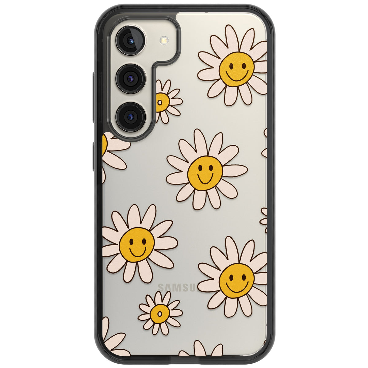 Daisy Faces Samsung S22 / Samsung S22 Plus / Samsung S23 / Samsung S23 Plus / Samsung S24 / Samsung S24 Plus Impact Black Phone Case front