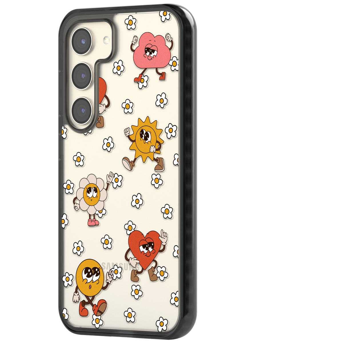 Daisies & Friends Samsung S22 / Samsung S22 Plus / Samsung S23 / Samsung S23 Plus / Samsung S24 / Samsung S24 Plus Impact Black Phone Case side