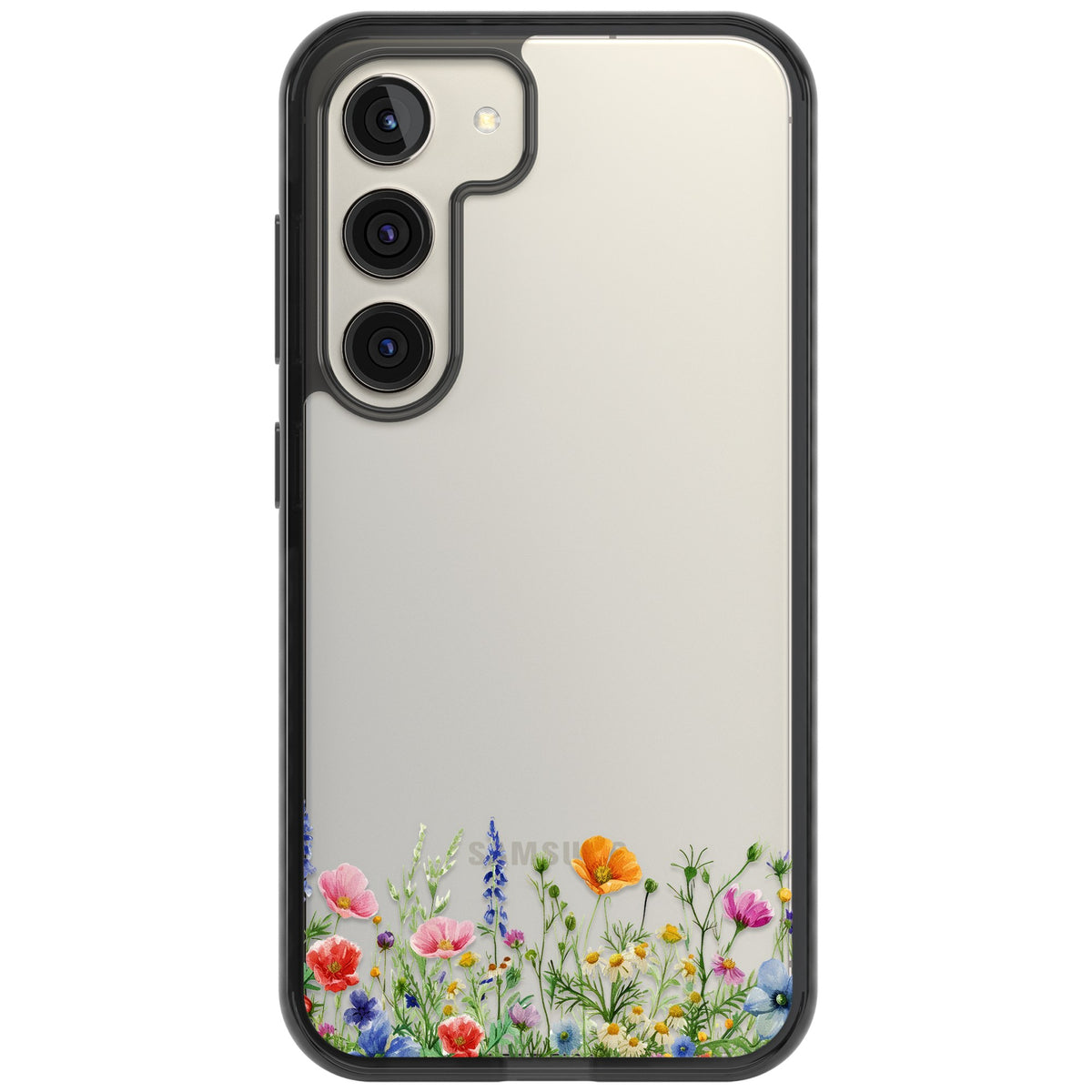 Minimal Wildflowers Samsung S22 / Samsung S22 Plus / Samsung S23 / Samsung S23 Plus / Samsung S24 / Samsung S24 Plus Impact Black Phone Case front