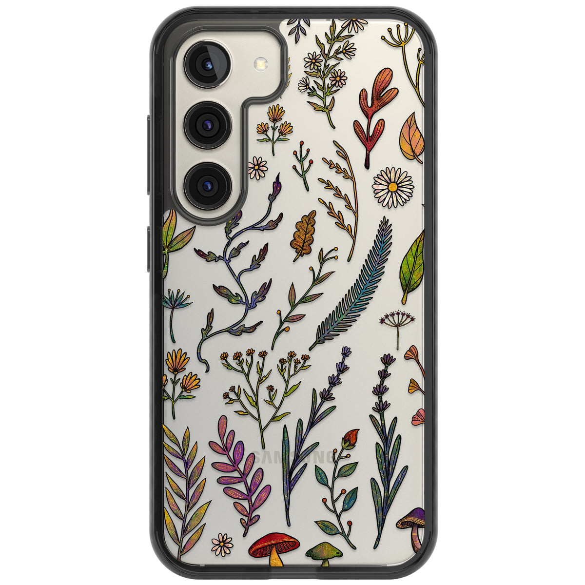 Autumn Wildflowers Samsung S22 / Samsung S22 Plus / Samsung S23 / Samsung S23 Plus / Samsung S24 / Samsung S24 Plus Impact Black Phone Case front