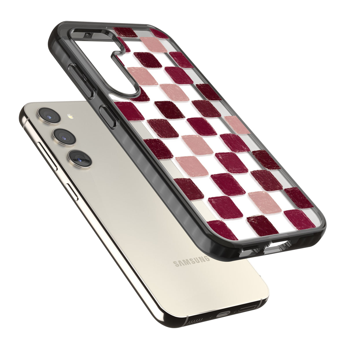Date Swatches Samsung S22 / Samsung S22 Plus / Samsung S23 / Samsung S23 Plus / Samsung S24 / Samsung S24 Plus Impact Black Phone Case angled
