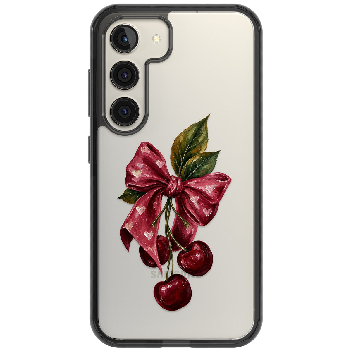 Cherry Sonnet Samsung S22 / Samsung S22 Plus / Samsung S23 / Samsung S23 Plus / Samsung S24 / Samsung S24 Plus Impact Black Phone Case front