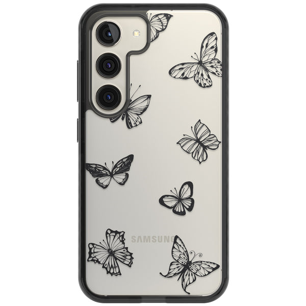 Grey Butterfly Line Pattern