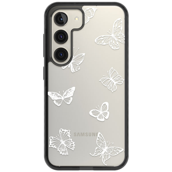 White Butterfly Line Pattern