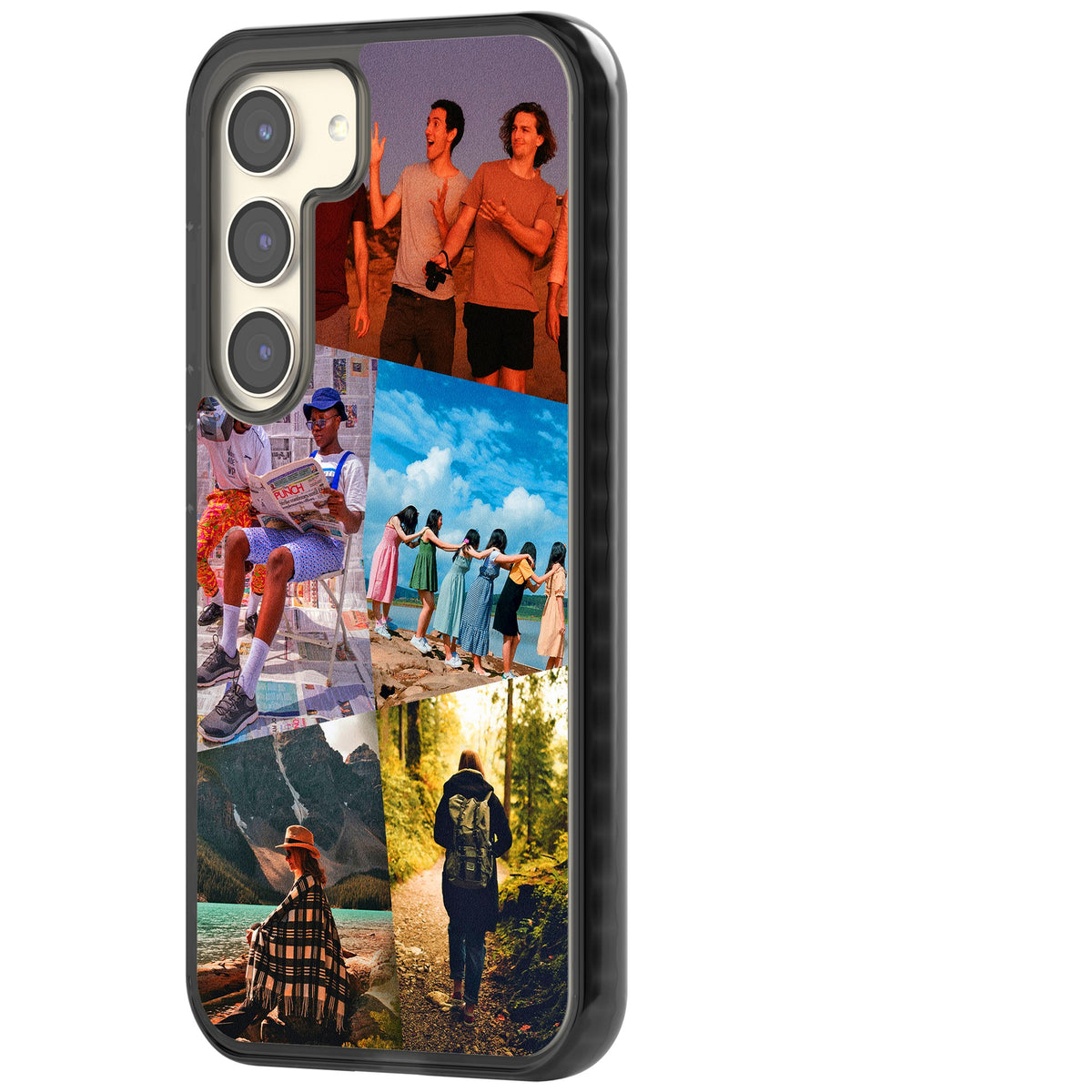 Personalised Abstract Photo Grid Samsung S22 / Samsung S22 Plus / Samsung S23 / Samsung S23 Plus / Samsung S24 / Samsung S24 Plus Impact Black Phone Case side