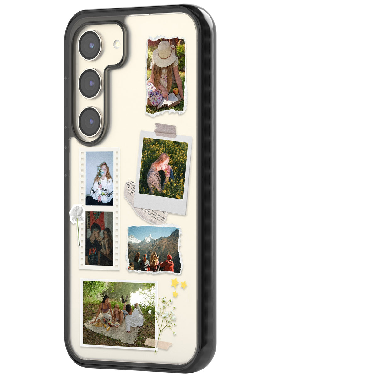 Personalised Scrapbook Instant Photos Samsung S22 / Samsung S22 Plus / Samsung S23 / Samsung S23 Plus / Samsung S24 / Samsung S24 Plus Impact Black Phone Case side