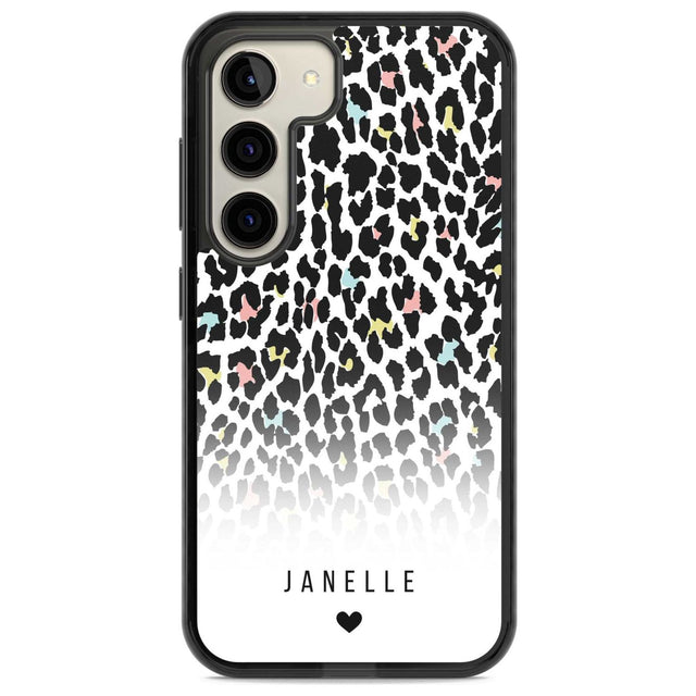 Personalised Pastel Leopard Spots Custom Phone Case Samsung S22 / Black Impact Case,Samsung S23 / Black Impact Case Blanc Space