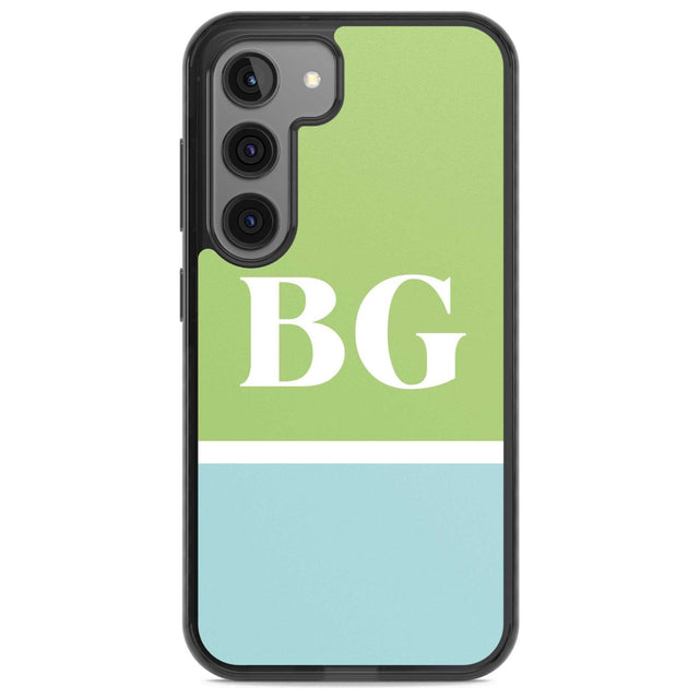 Personalised Colourblock: Green & Turquoise Custom Phone Case Samsung S22 / Black Impact Case,Samsung S23 / Black Impact Case Blanc Space