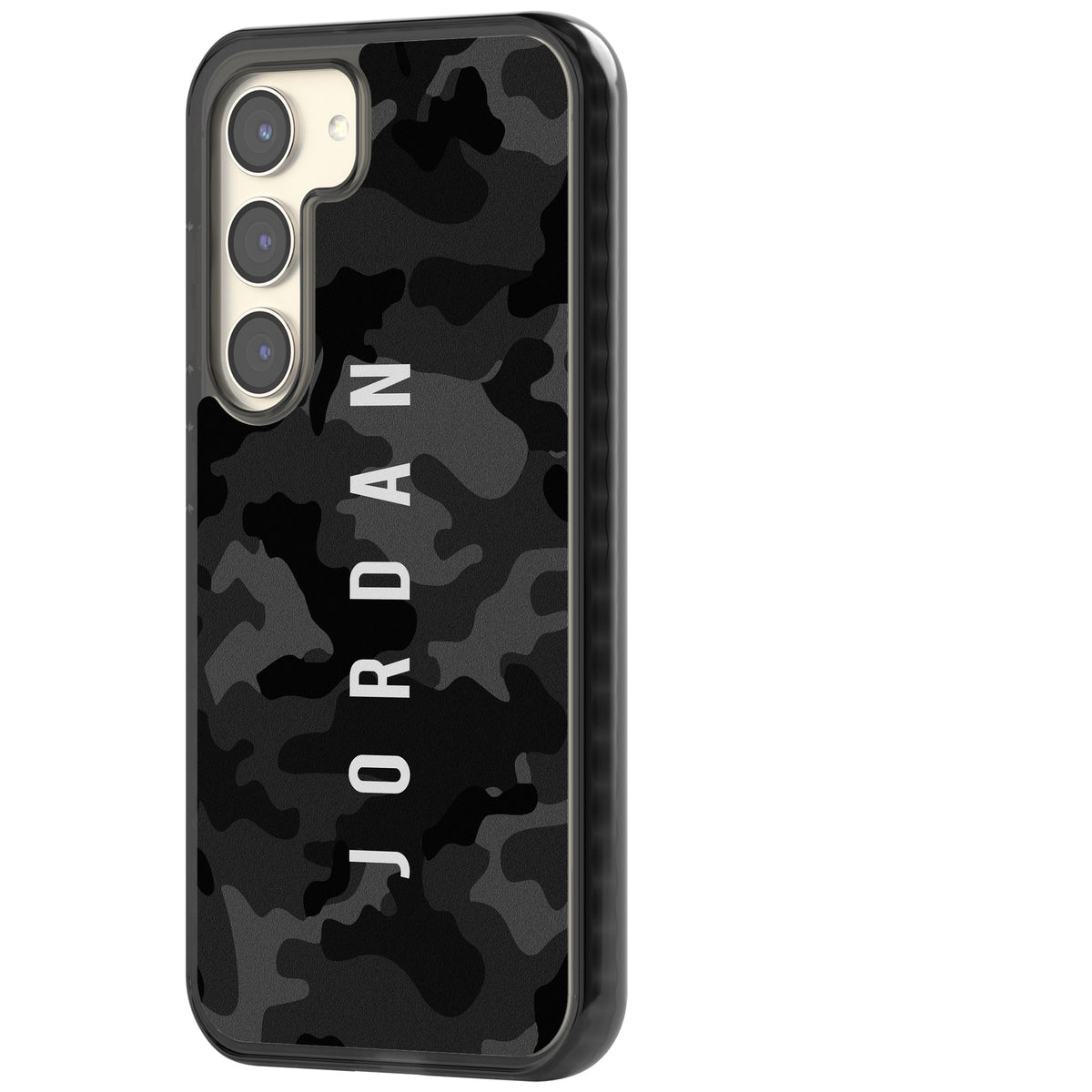 Personalised Urban Camo Samsung S22 / Samsung S22 Plus / Samsung S23 / Samsung S23 Plus / Samsung S24 / Samsung S24 Plus Impact Black Phone Case side