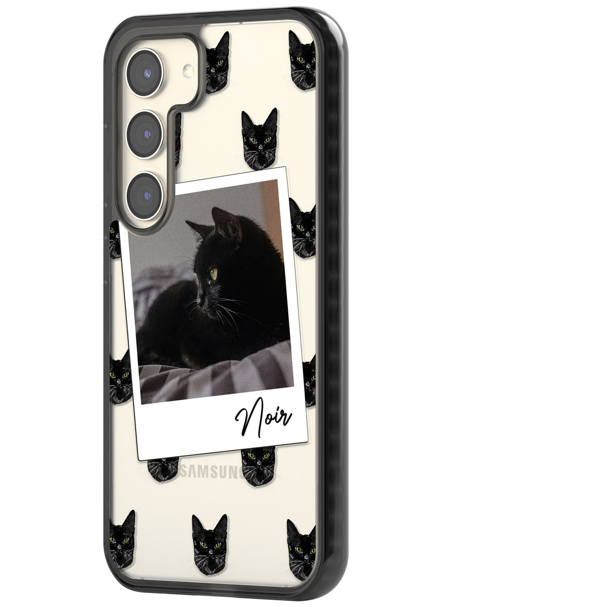 Personalised Bombay Cat Photo Samsung S22 / Samsung S22 Plus / Samsung S23 / Samsung S23 Plus / Samsung S24 / Samsung S24 Plus Impact Black Phone Case side