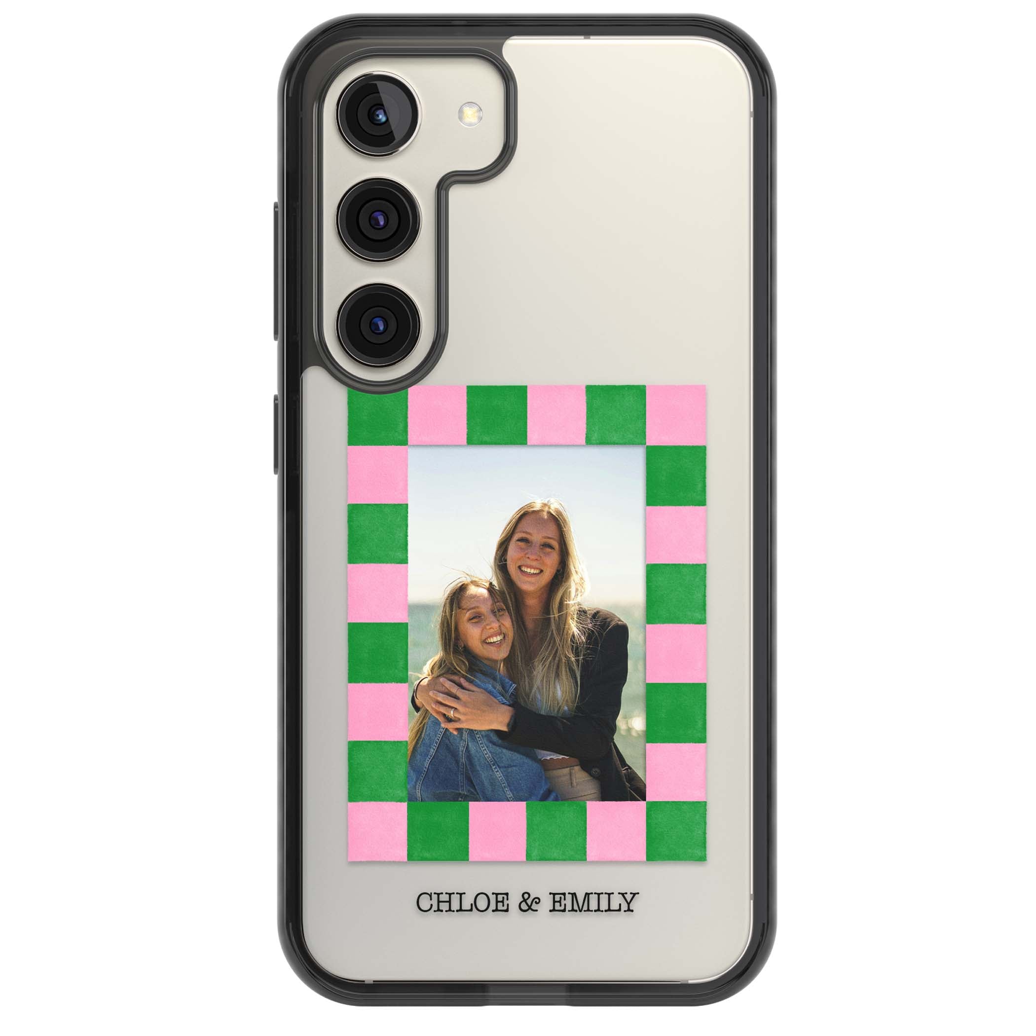 Riviera Check Photo cute iPhone case | Black Impact case for Samsung Galaxy S24, Samsung Galaxy S23, Samsung Galaxy S22