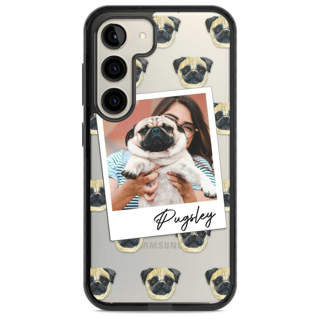 Personalised Pug - Dog Photo Custom Phone Case Samsung S22 / Black Impact Case,Samsung S23 / Black Impact Case Blanc Space