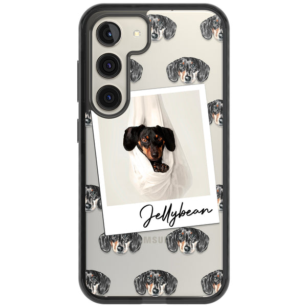 Personalised Black Dachshund Instant Camera Photo