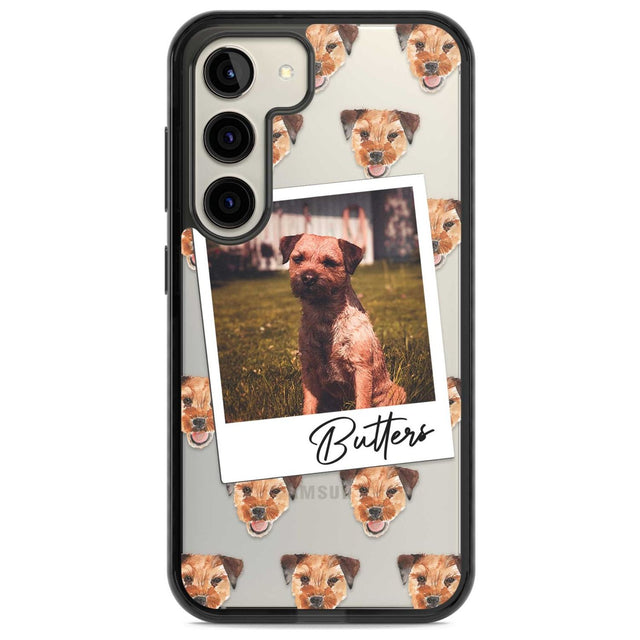 Personalised Border Terrier - Dog Photo Custom Phone Case Samsung S22 / Black Impact Case,Samsung S23 / Black Impact Case Blanc Space