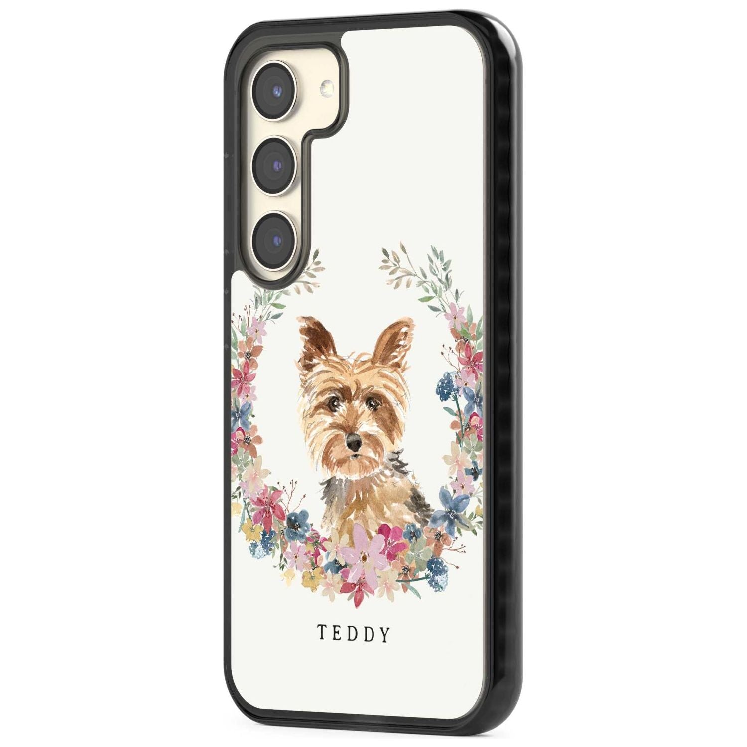 Personalised Yorkshire Terrier Floral Portrait