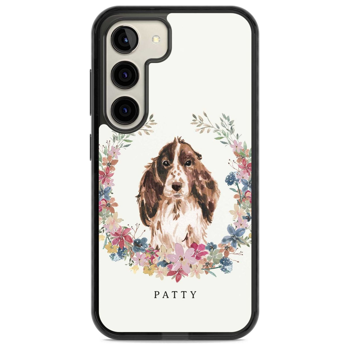 Personalised Brown Cocker Spaniel - Watercolour Dog Portrait Custom Phone Case Samsung S22 / Black Impact Case,Samsung S23 / Black Impact Case Blanc Space