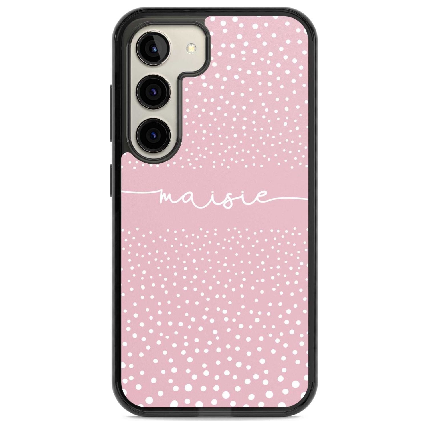 Personalised Pink Dots Custom Phone Case Samsung S22 / Black Impact Case,Samsung S23 / Black Impact Case Blanc Space