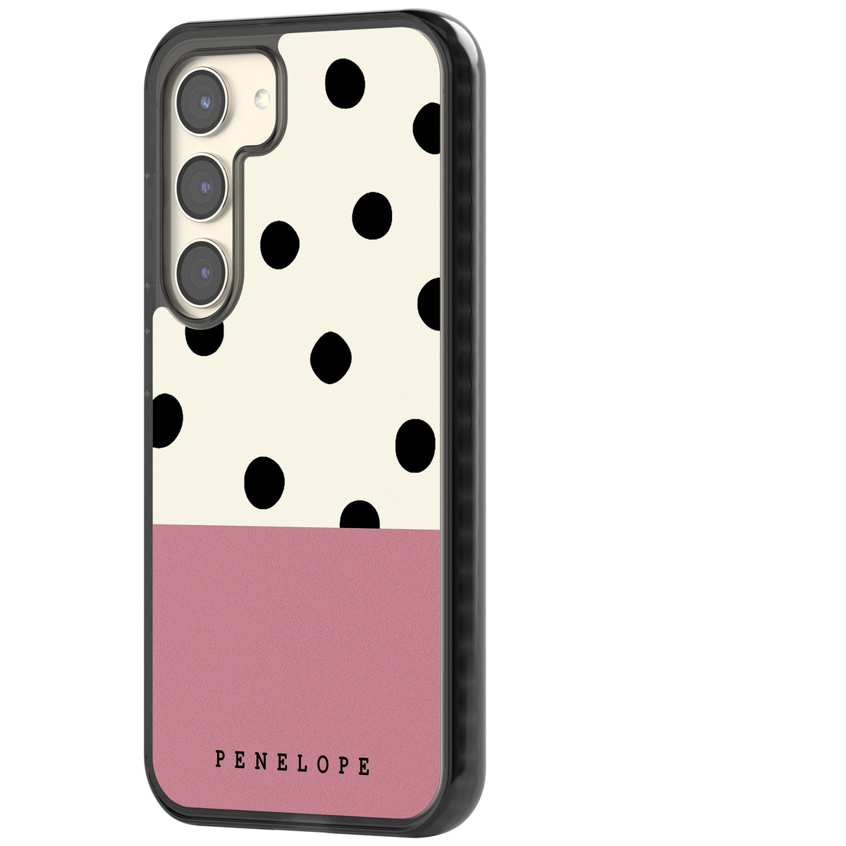 Penelope's Dots Samsung S22 / Samsung S22 Plus / Samsung S23 / Samsung S23 Plus / Samsung S24 / Samsung S24 Plus Impact Black Phone Case side