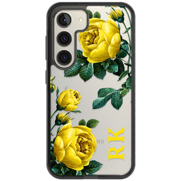 Personalised Vintage Floral Yellow Roses
