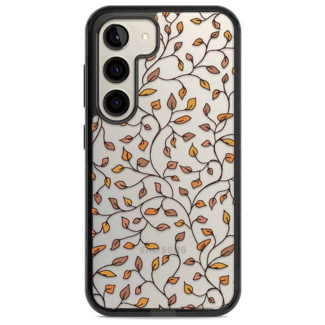 Personalised Autumn Leaves Pattern Custom Phone Case Samsung S22 / Black Impact Case,Samsung S23 / Black Impact Case Blanc Space