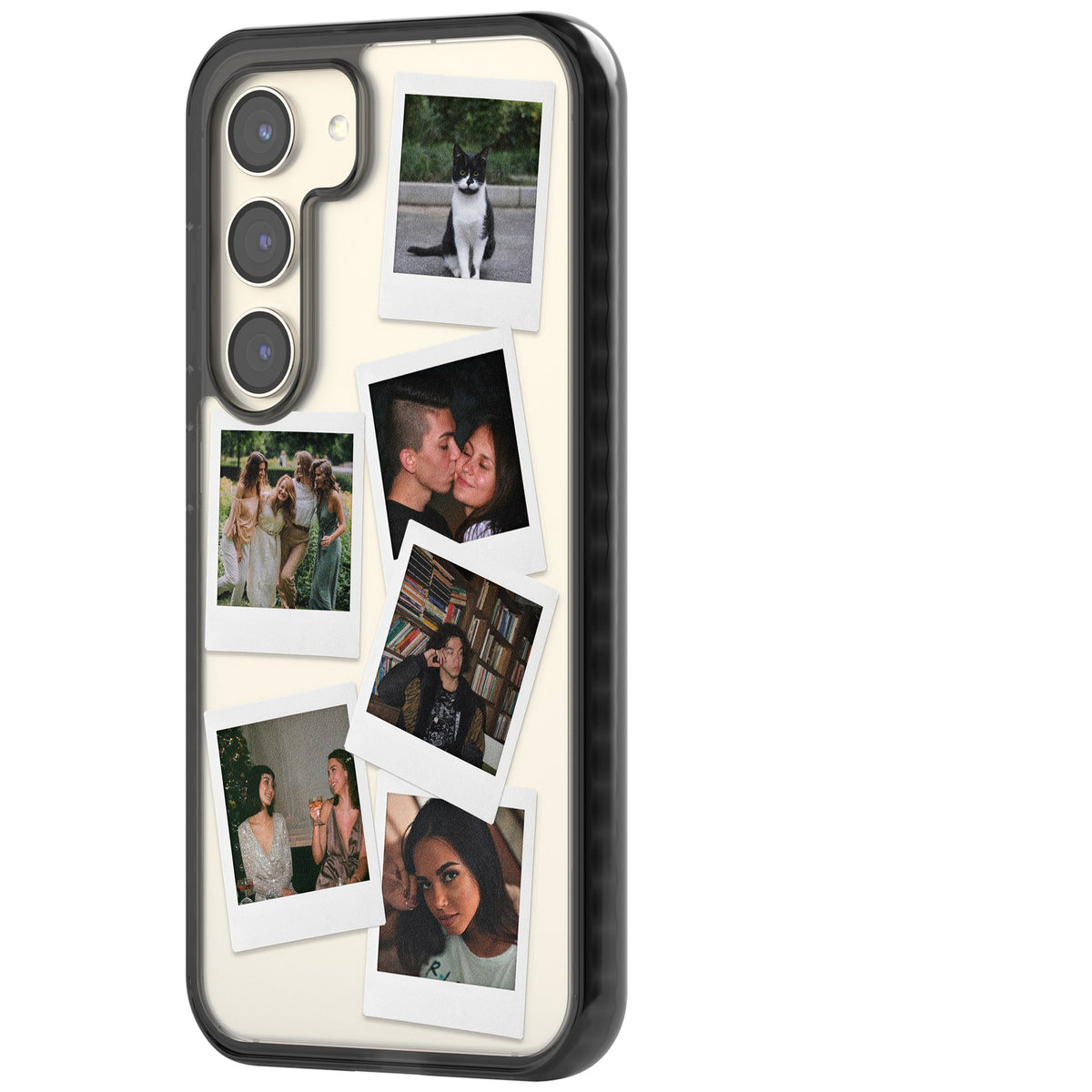 Personalised Classic Instant Photos Samsung S22 / Samsung S22 Plus / Samsung S23 / Samsung S23 Plus / Samsung S24 / Samsung S24 Plus Impact Black Phone Case side