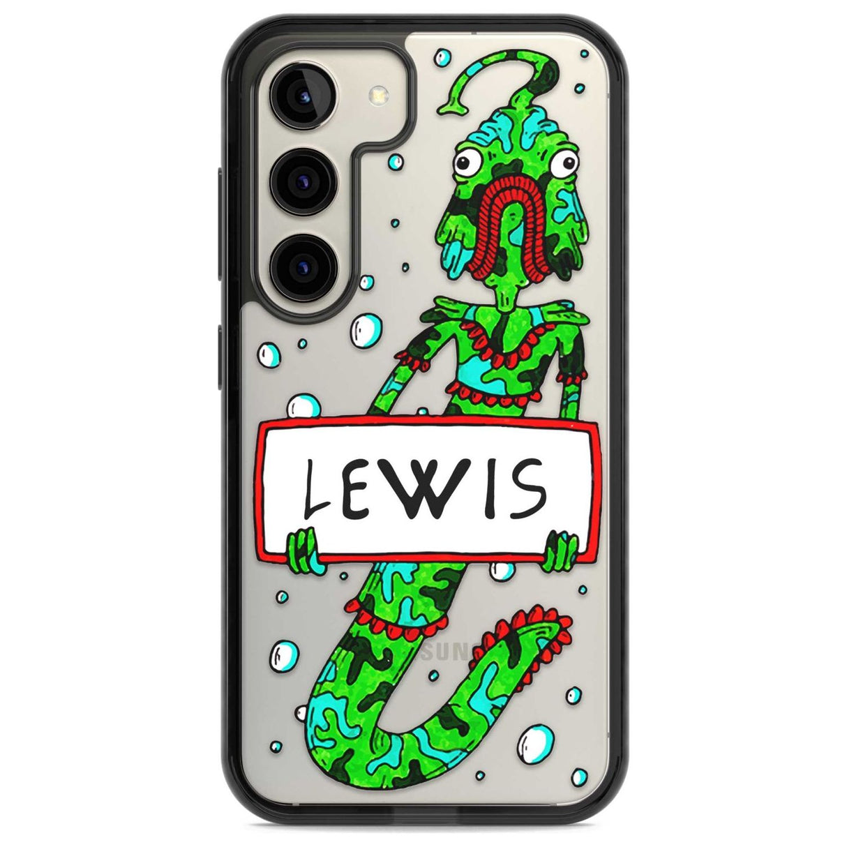 Personalised Fish Boy Custom Phone Case Samsung S22 / Black Impact Case,Samsung S23 / Black Impact Case Blanc Space