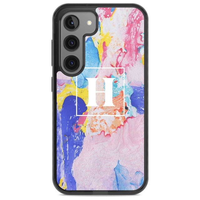 Personalised Mixed Pastels Marbled Paper Custom Phone Case Samsung S22 / Black Impact Case,Samsung S23 / Black Impact Case Blanc Space