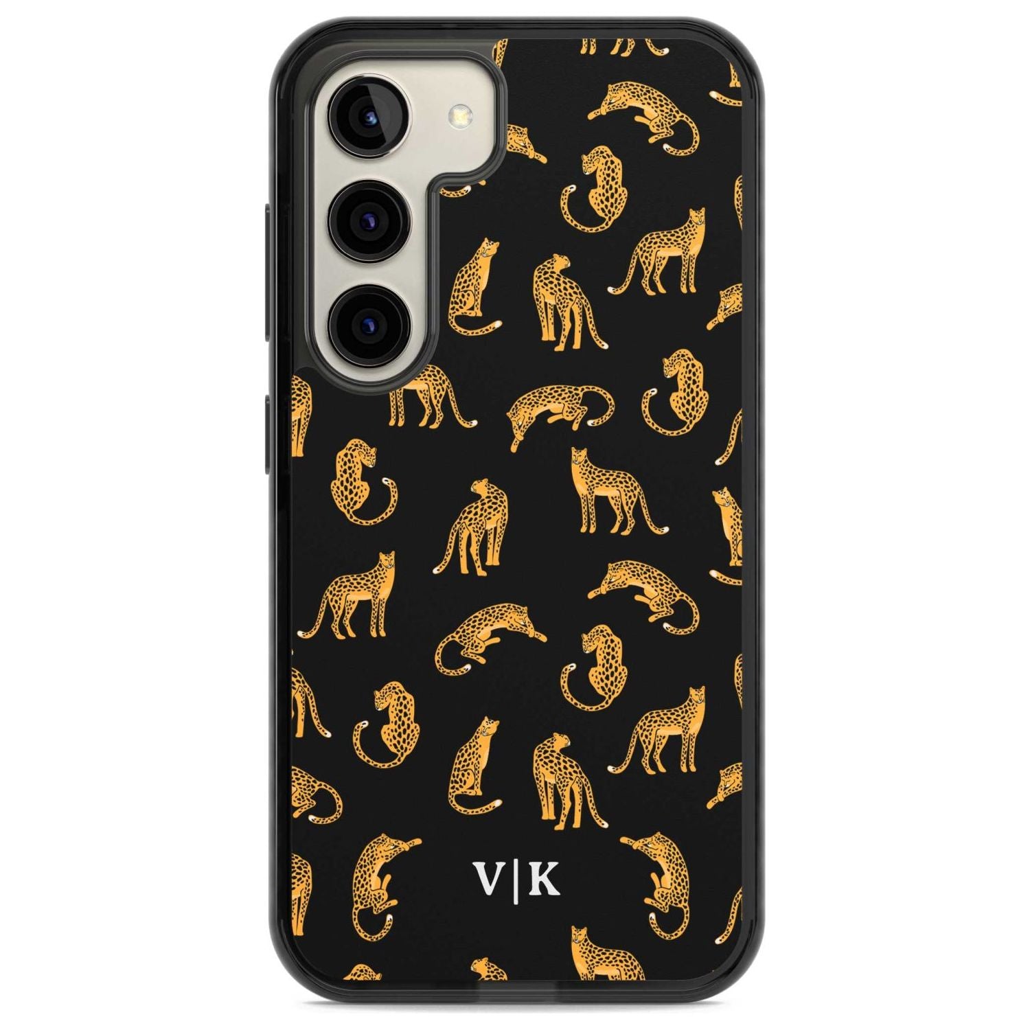 Personalised Cheetah Pattern: Black Custom Phone Case Samsung S22 / Black Impact Case,Samsung S23 / Black Impact Case Blanc Space