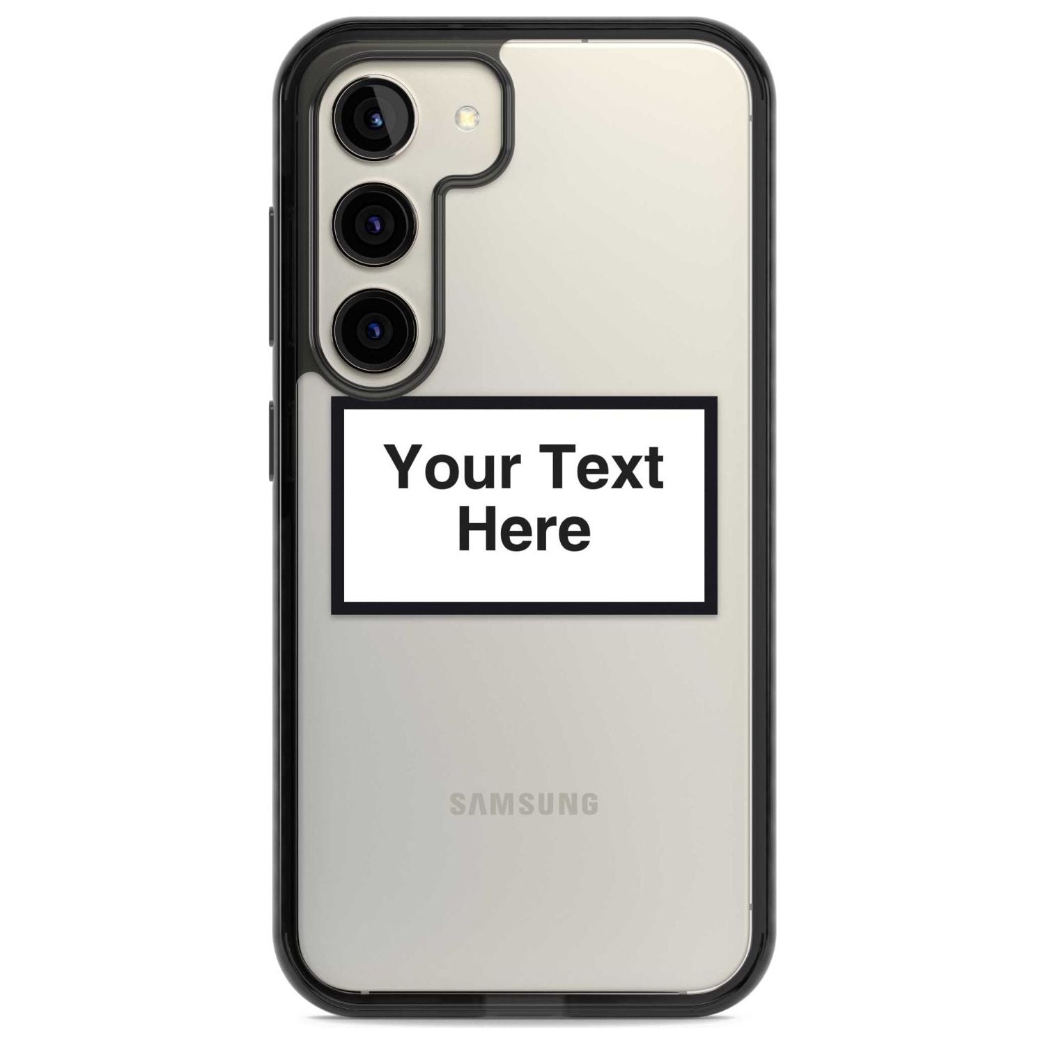 Personalised Create your own Warning Label Custom Phone Case Samsung S22 / Black Impact Case,Samsung S23 / Black Impact Case Blanc Space