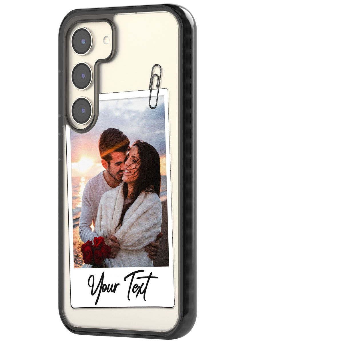 Polaroid Photo Clip Samsung S22 / Samsung S22 Plus / Samsung S23 / Samsung S23 Plus / Samsung S24 / Samsung S24 Plus Impact Black Phone Case side