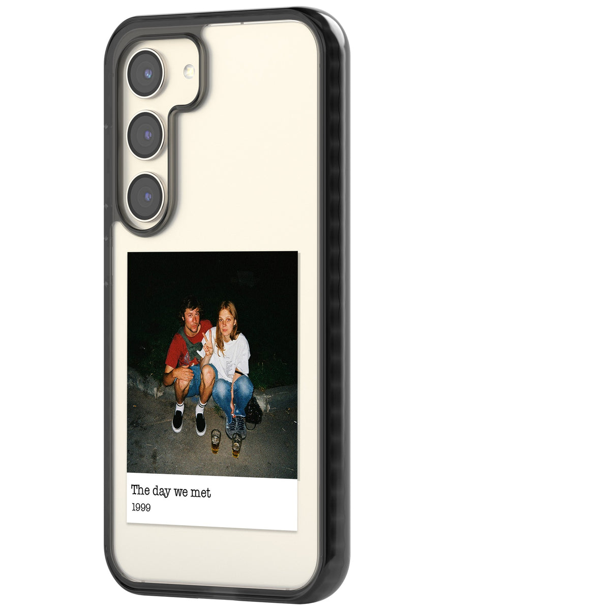 Personalised Photo Memory Samsung S22 / Samsung S22 Plus / Samsung S23 / Samsung S23 Plus / Samsung S24 / Samsung S24 Plus Impact Black Phone Case side