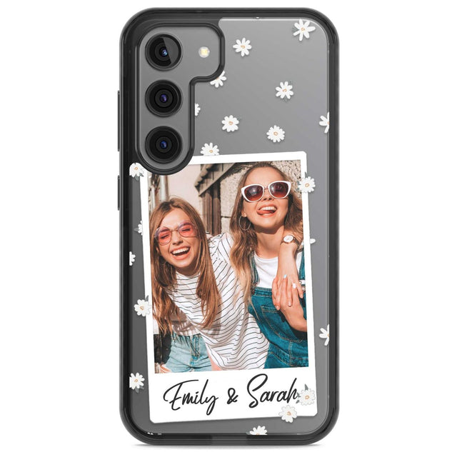 Personalised Daisy Instant Photo Custom Phone Case Samsung S22 / Black Impact Case,Samsung S23 / Black Impact Case Blanc Space