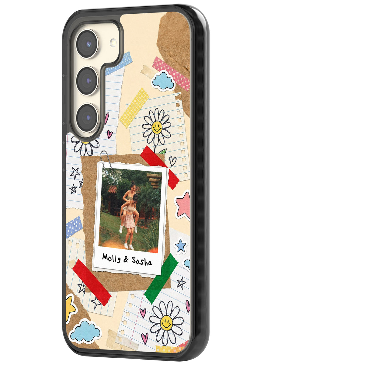 Personalised Scrapbook Photo Samsung S22 / Samsung S22 Plus / Samsung S23 / Samsung S23 Plus / Samsung S24 / Samsung S24 Plus Impact Black Phone Case side