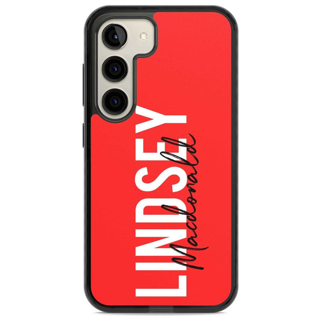 Personalised Bold Name: Red Custom Phone Case Samsung S22 / Black Impact Case,Samsung S23 / Black Impact Case Blanc Space