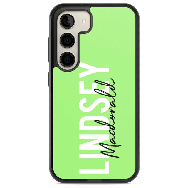Personalised Bold Name: Lime Custom Phone Case Samsung S22 / Black Impact Case,Samsung S23 / Black Impact Case Blanc Space