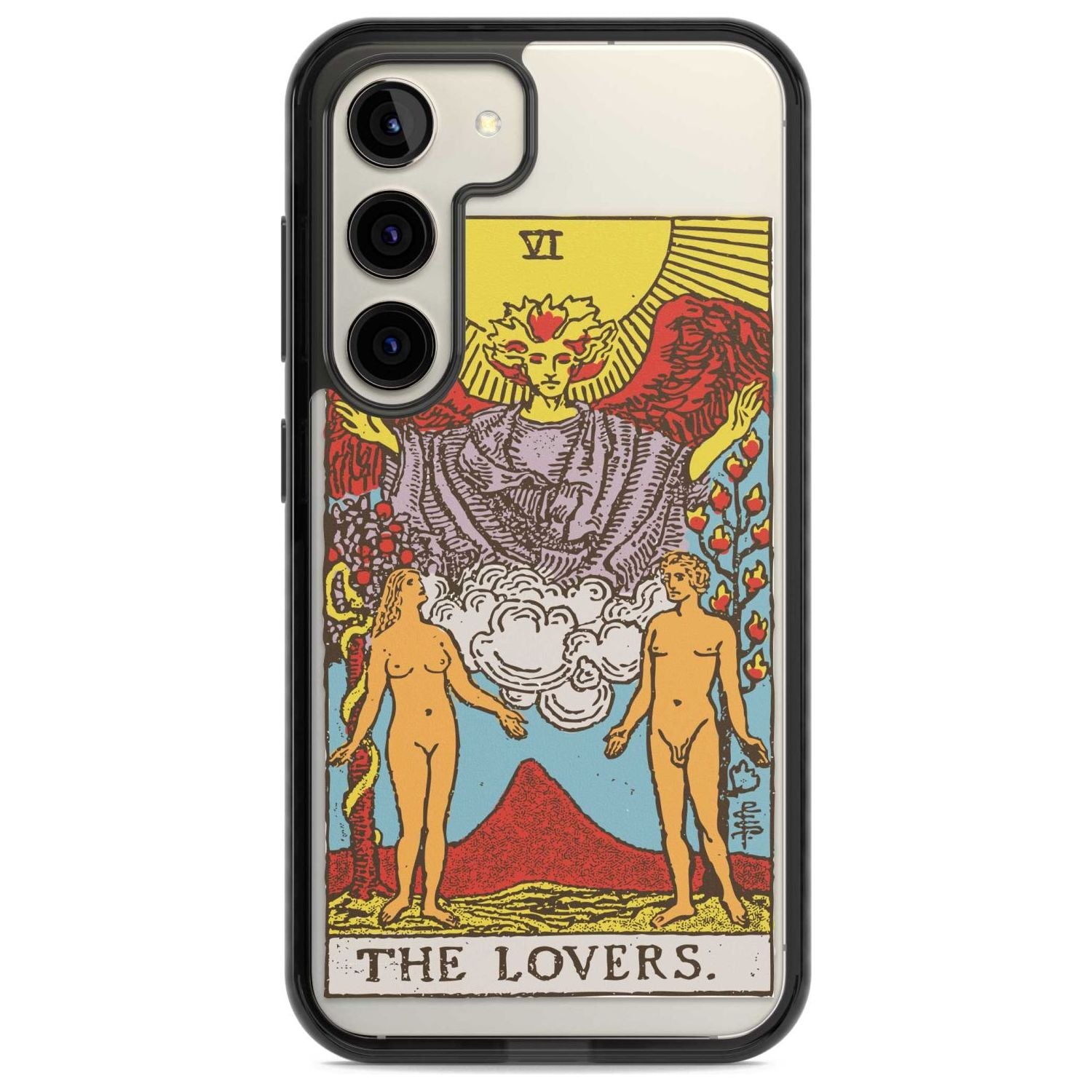 Personalised The Lovers Tarot Card - Colour Custom Phone Case Samsung S22 / Black Impact Case,Samsung S23 / Black Impact Case Blanc Space