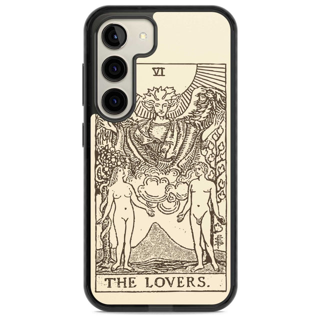 Personalised The Lovers Tarot Card - Solid Cream Custom Phone Case Samsung S22 / Black Impact Case,Samsung S23 / Black Impact Case Blanc Space