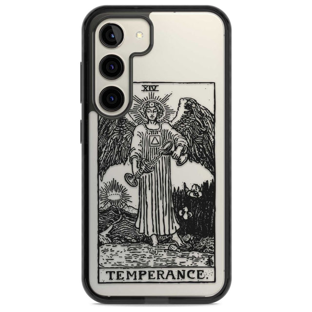 Personalised Temperance Tarot Card - Transparent Custom Phone Case Samsung S22 / Black Impact Case,Samsung S23 / Black Impact Case Blanc Space