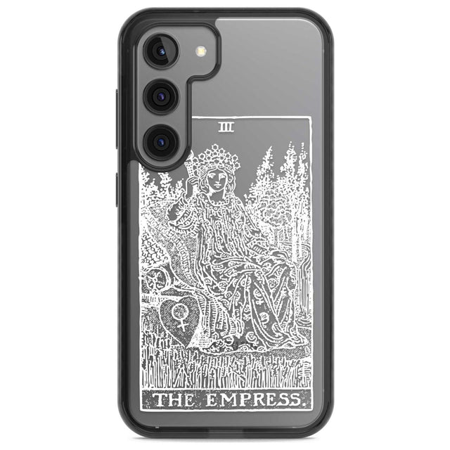 Personalised The Empress Tarot Card - White Transparent Custom Phone Case Samsung S22 / Black Impact Case,Samsung S23 / Black Impact Case Blanc Space
